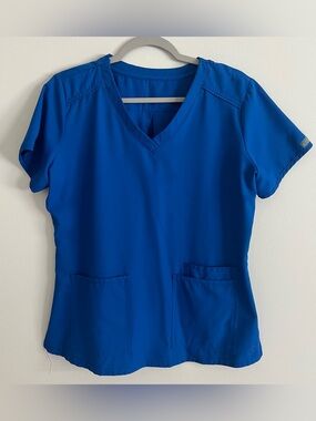 Women's V-Neck Scrub Top in Royal Blue